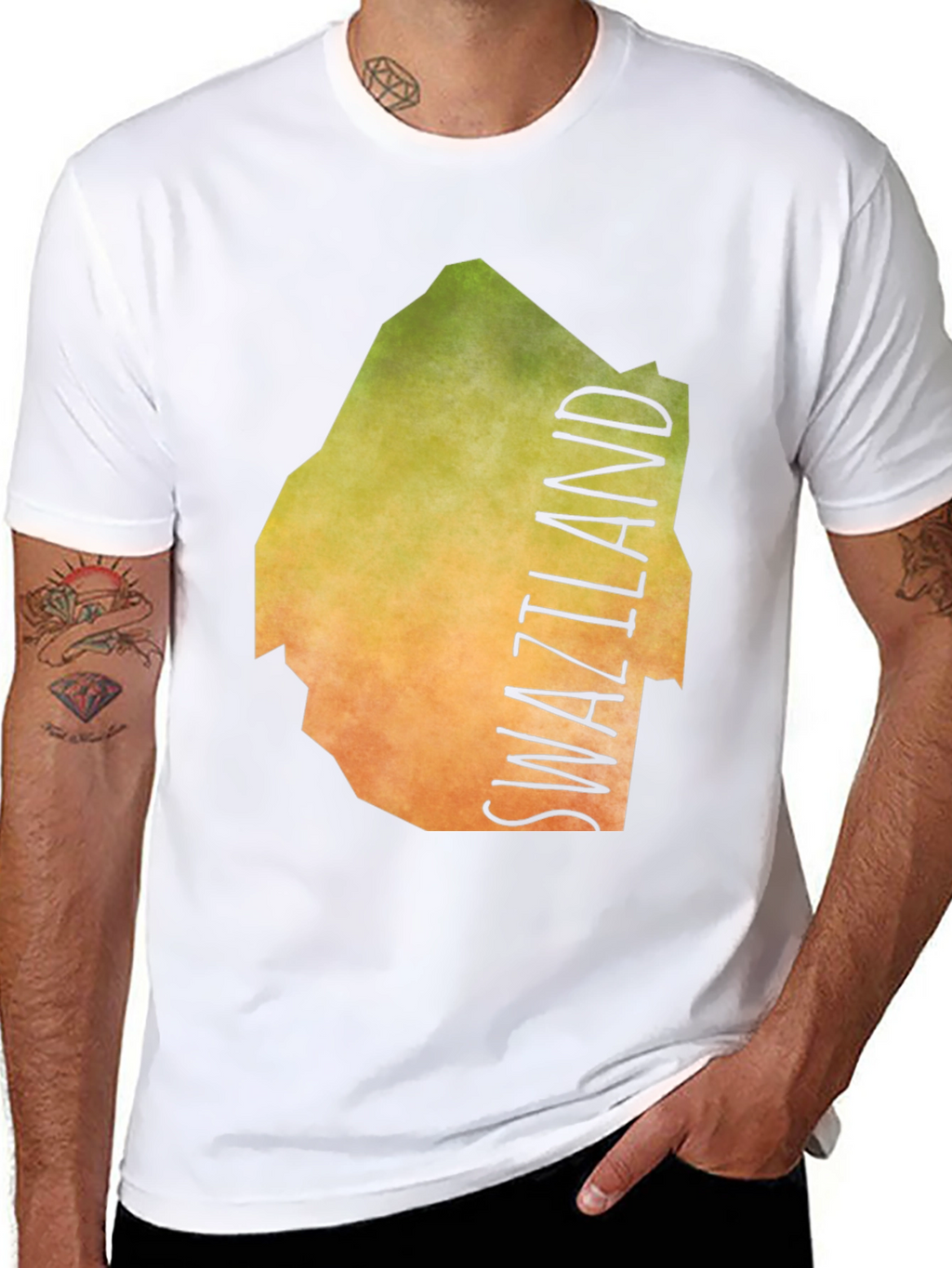Swaziland Map T-Shirt - Black Graphic Tee