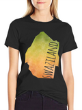 Swaziland Map T-Shirt - Black Graphic Tee