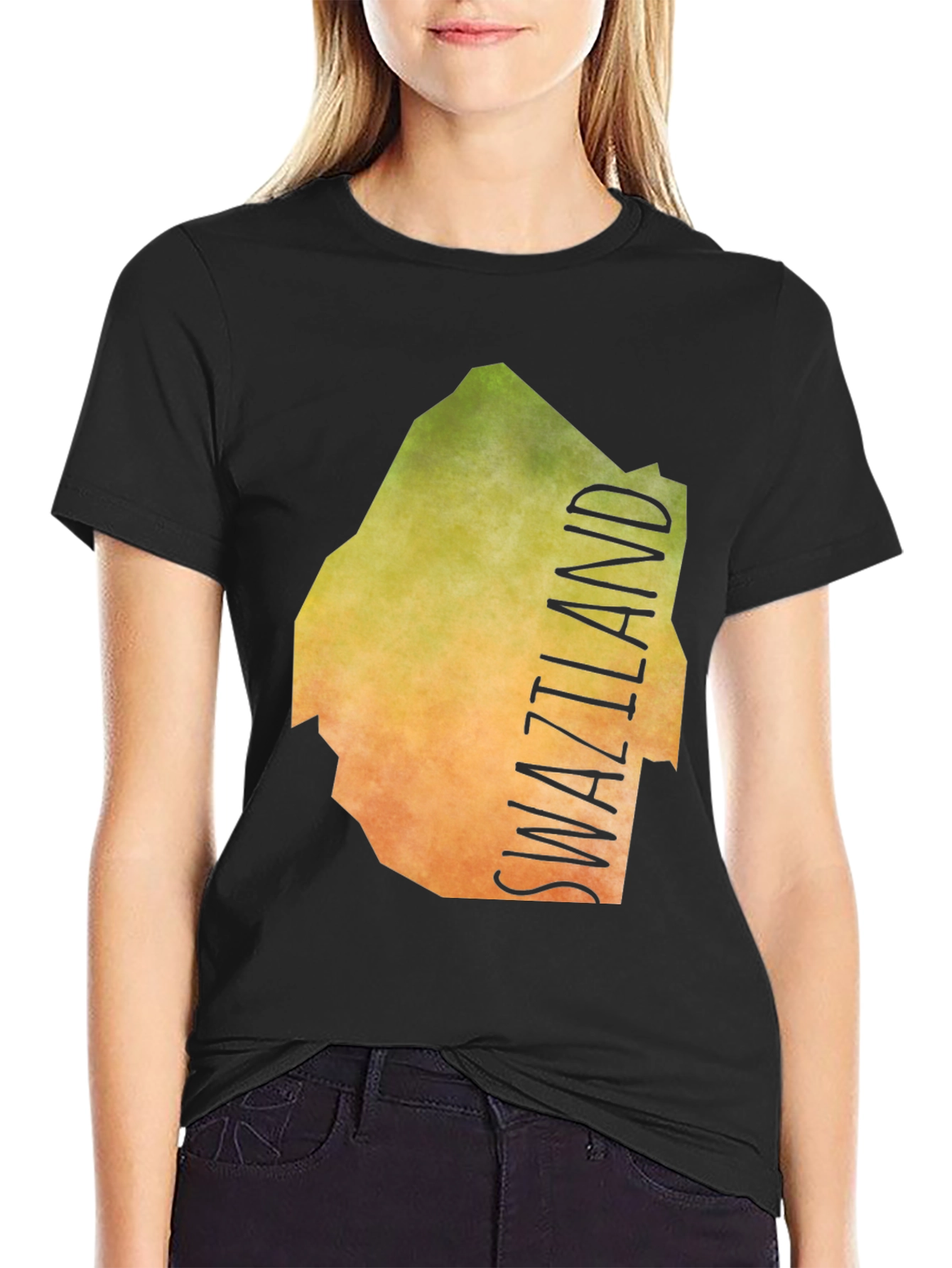 Swaziland Map T-Shirt - Black Graphic Tee