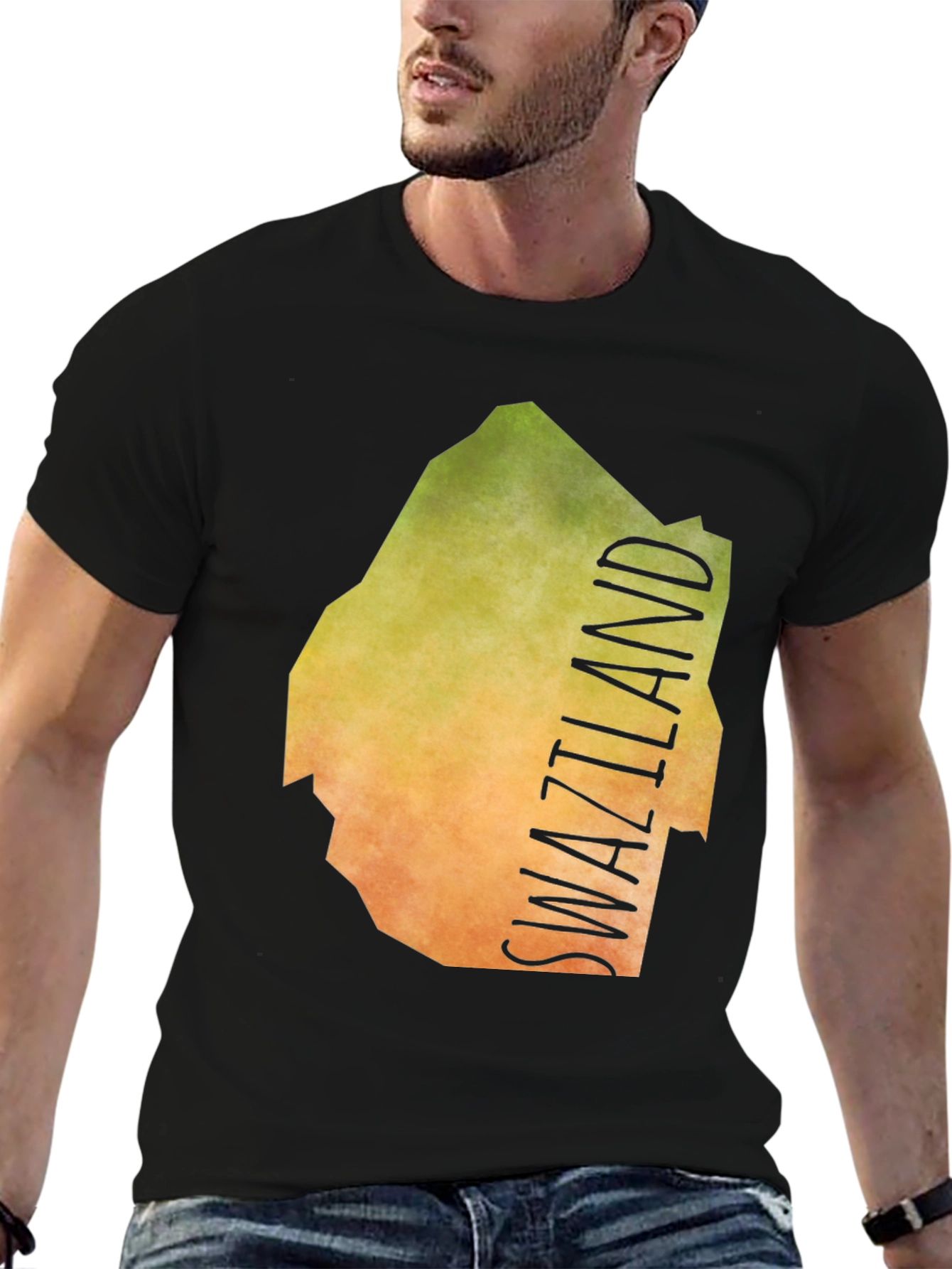 Swaziland Map T-Shirt - Black Graphic Tee