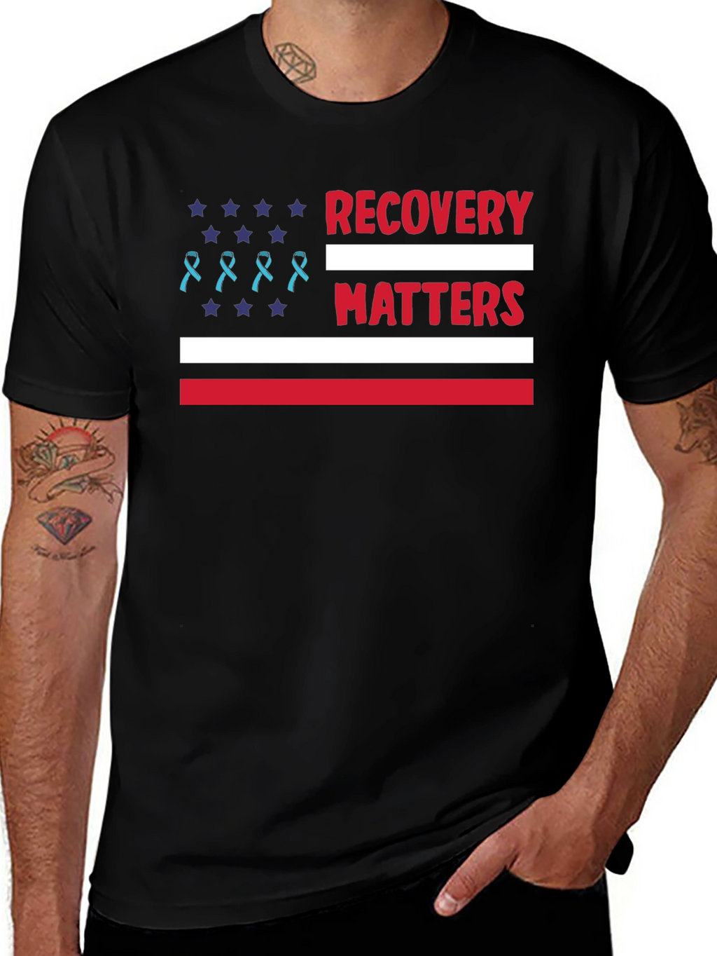 Recovery Matters American Flag T-Shirt