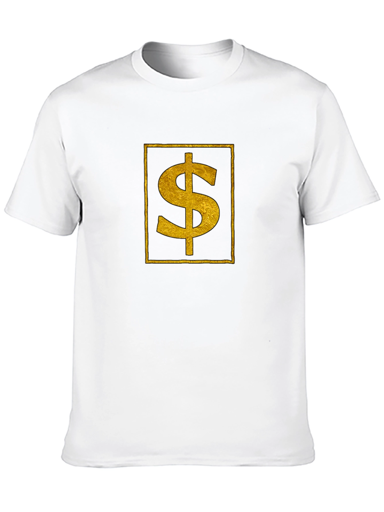 Gold Dollar Sign Black T-Shirt