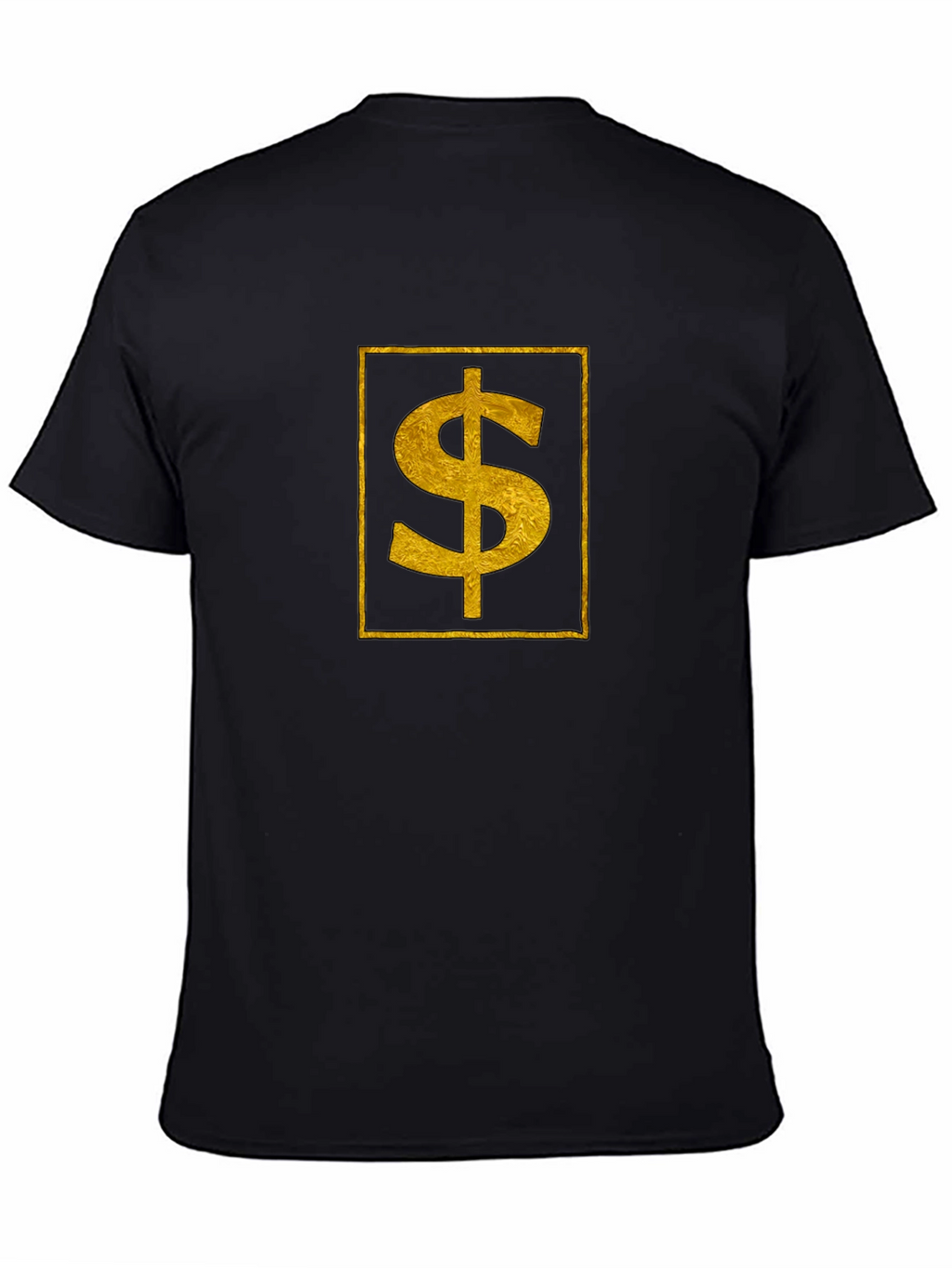 Gold Dollar Sign Black T-Shirt