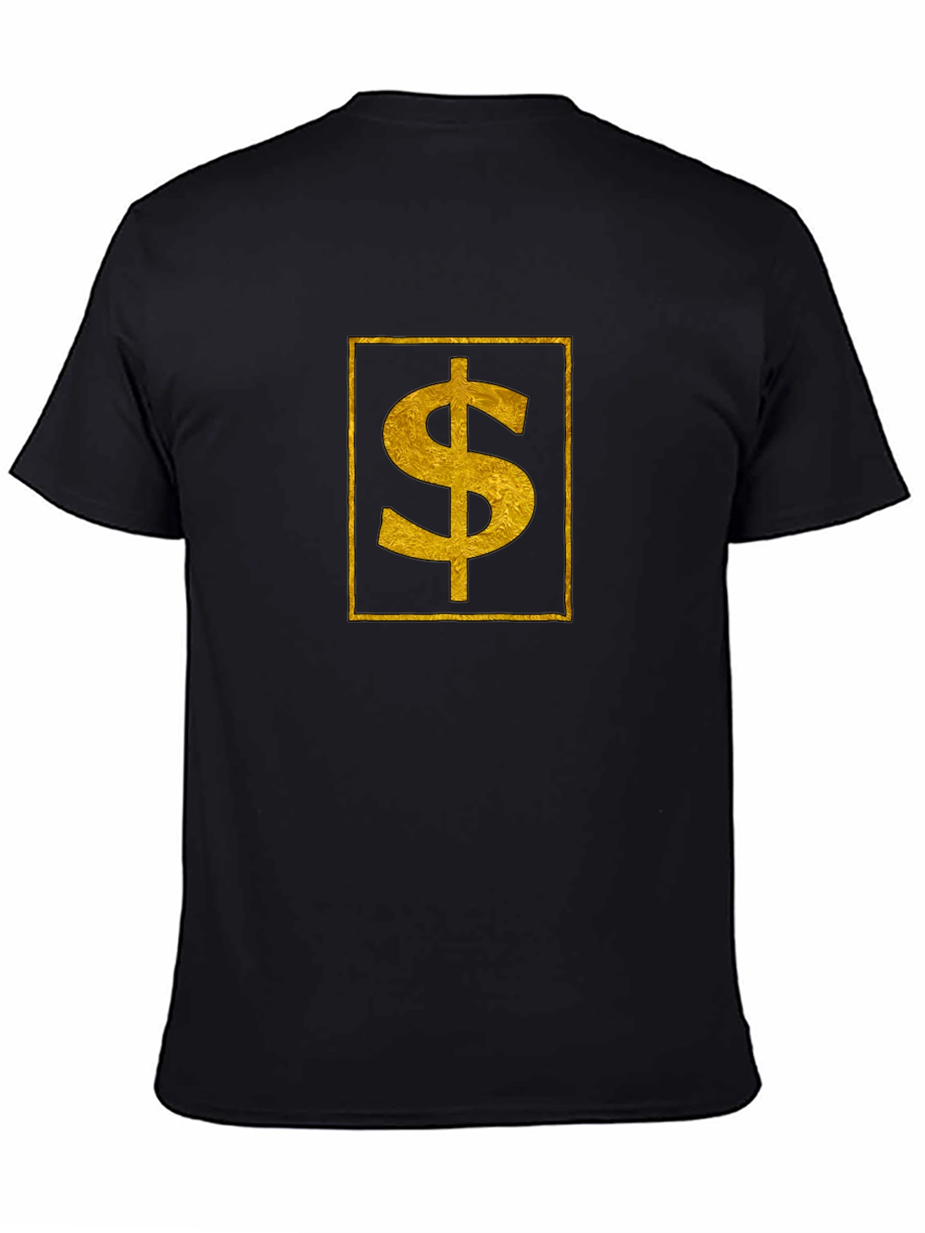 Gold Dollar Sign Black T-Shirt