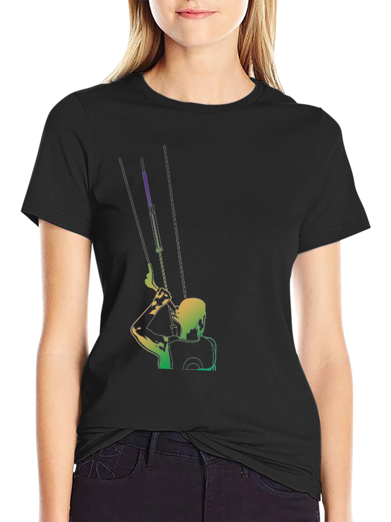 Kitesurfing T-Shirt - Black - Colorful Design