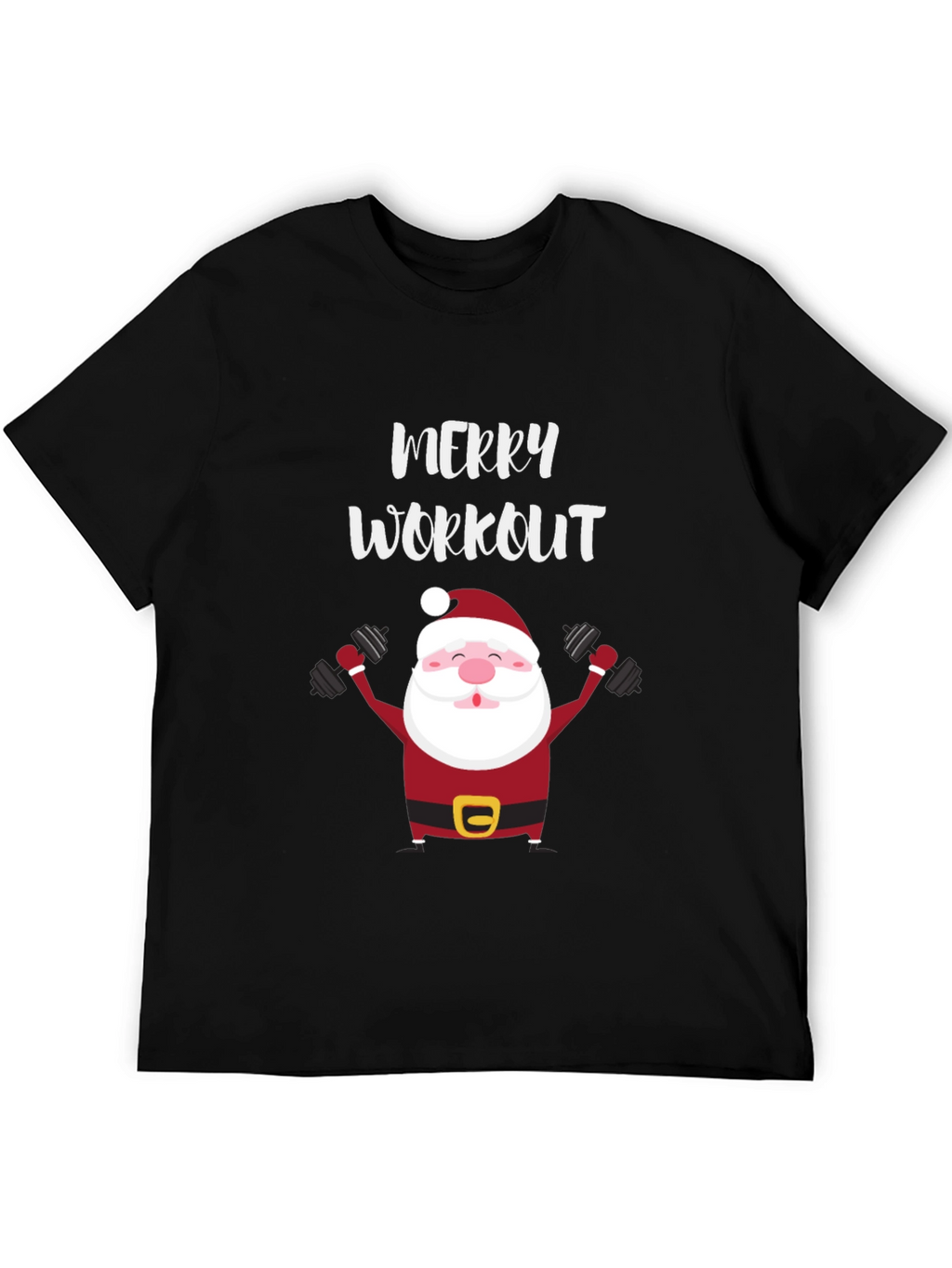 Merry Workout Santa Graphic Tee