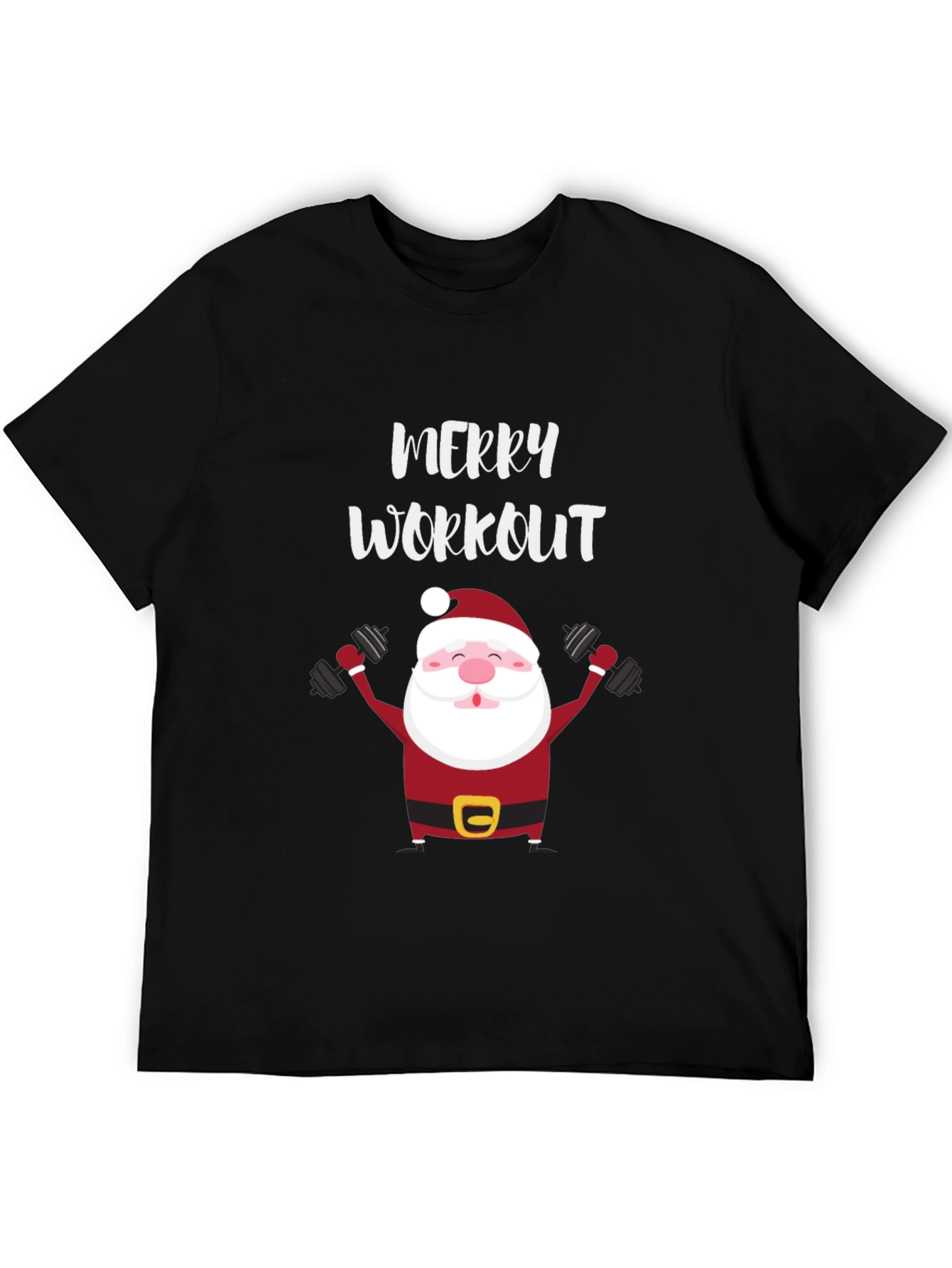 Merry Workout Santa Graphic Tee