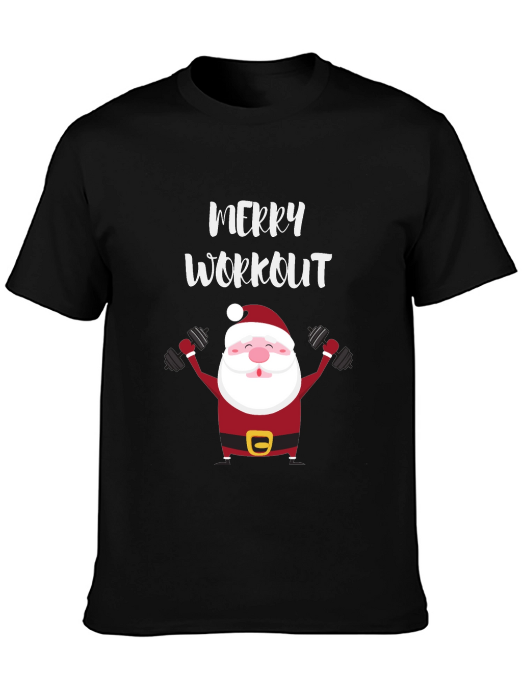 Merry Workout Santa Graphic Tee