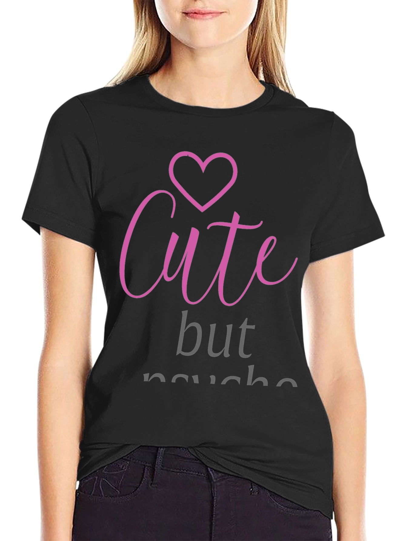 Cute But Psycho Black Graphic Tee