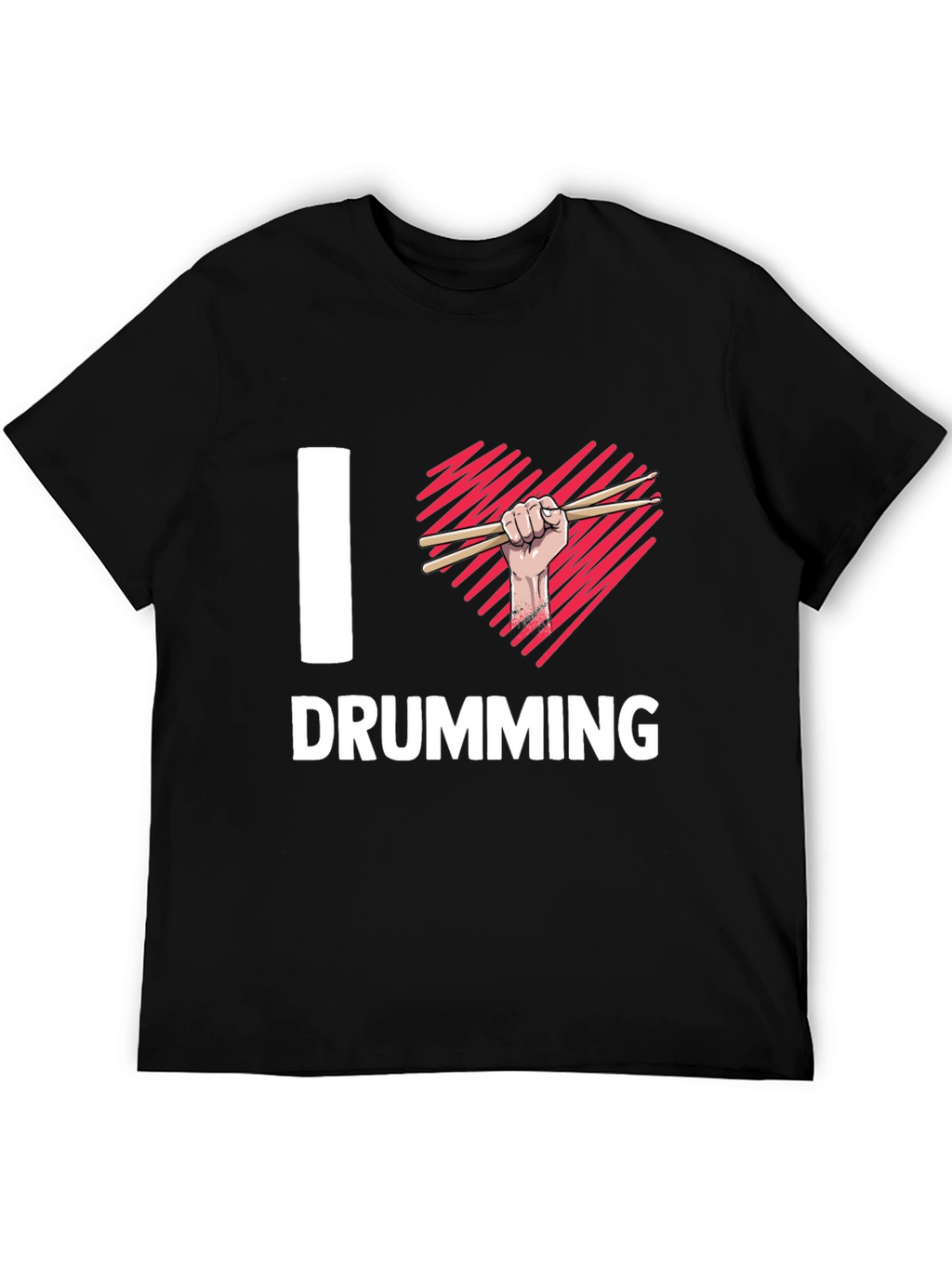 I Heart Drumming Black T-Shirt