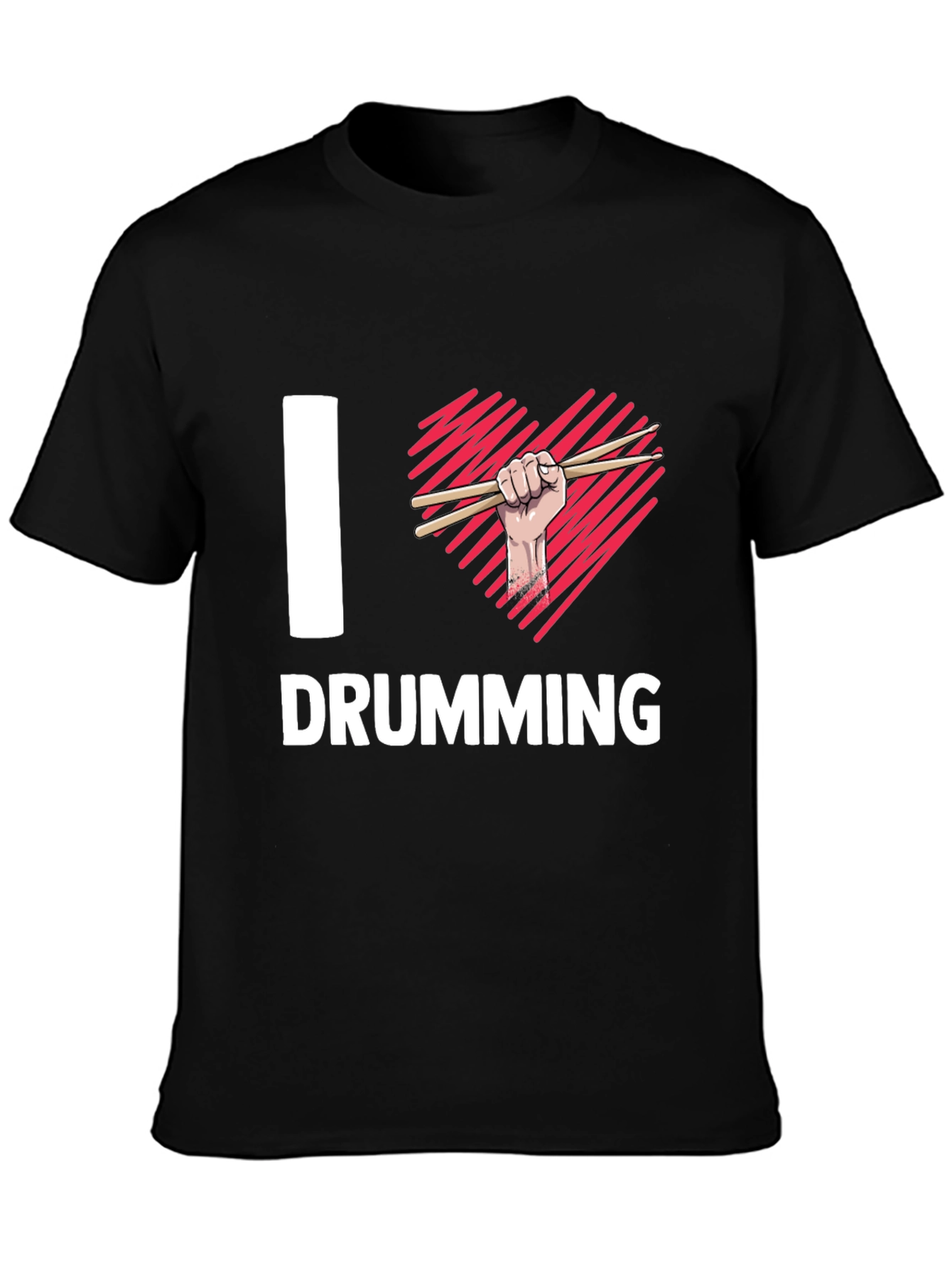 I Heart Drumming Black T-Shirt