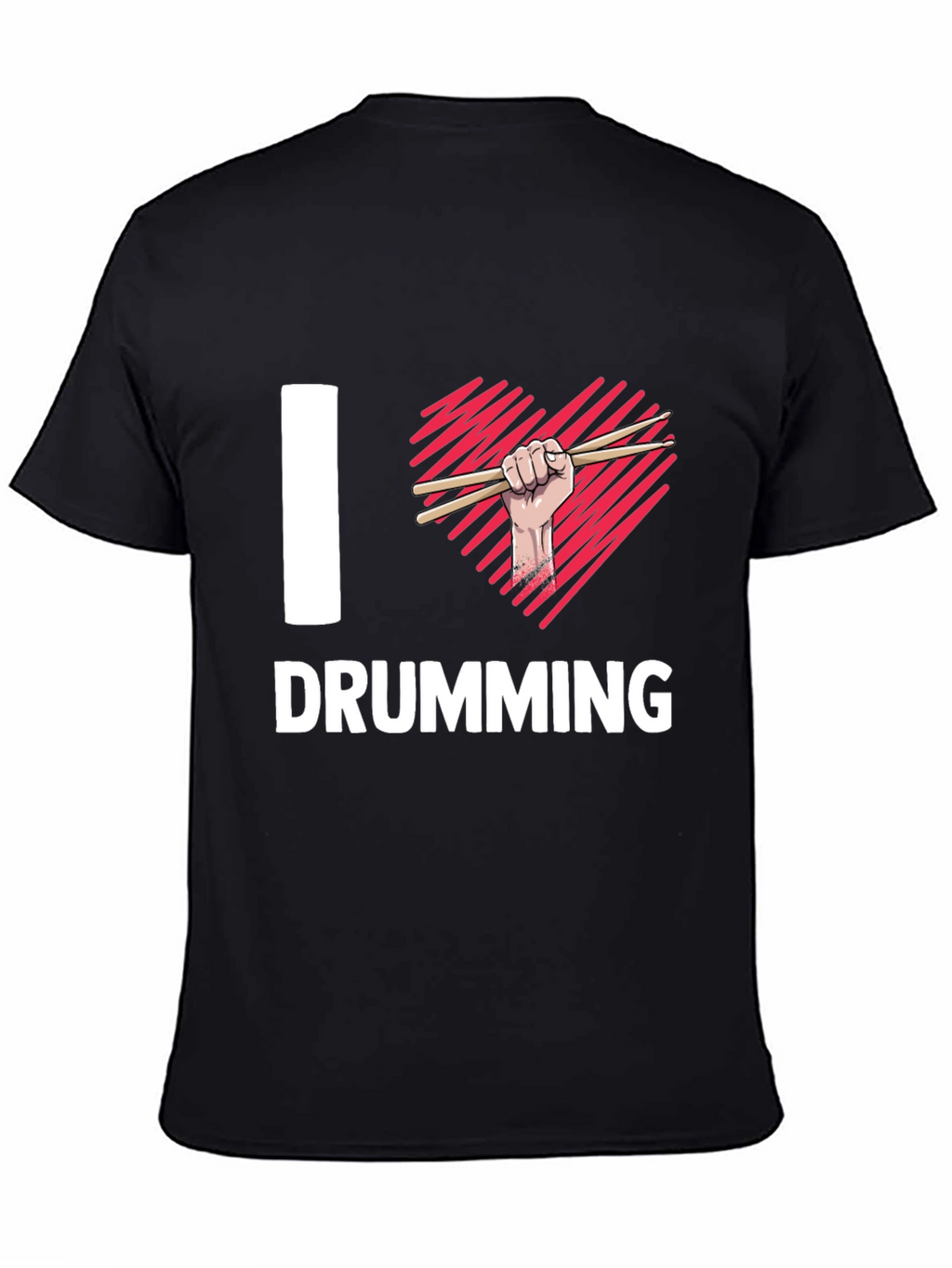 I Heart Drumming Black T-Shirt