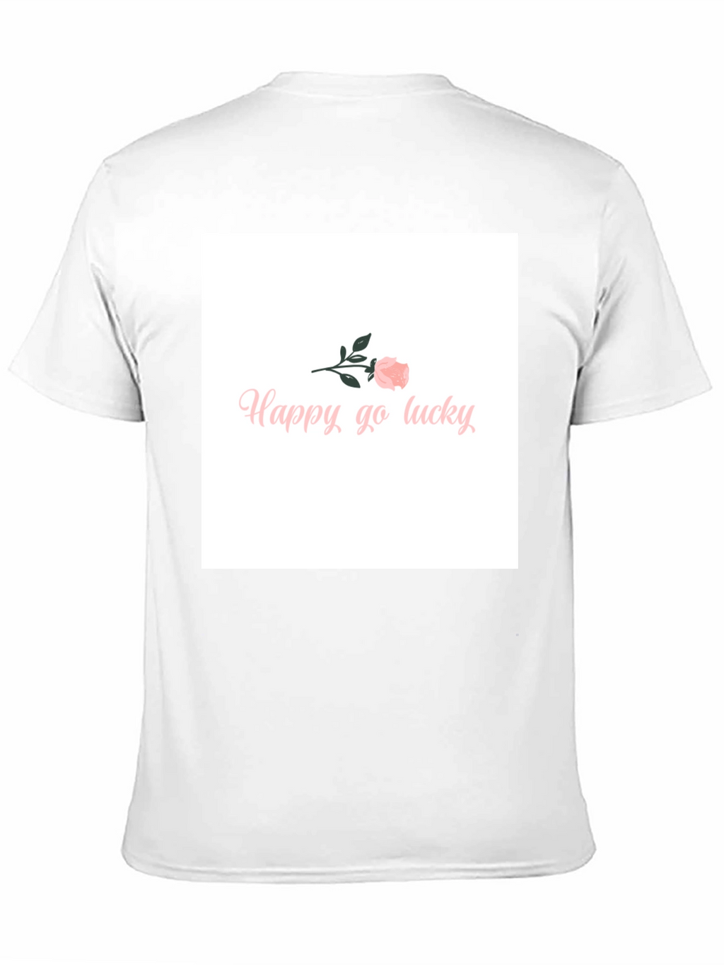 Happy-Go-Lucky Pink Rose Graphic T-Shirt