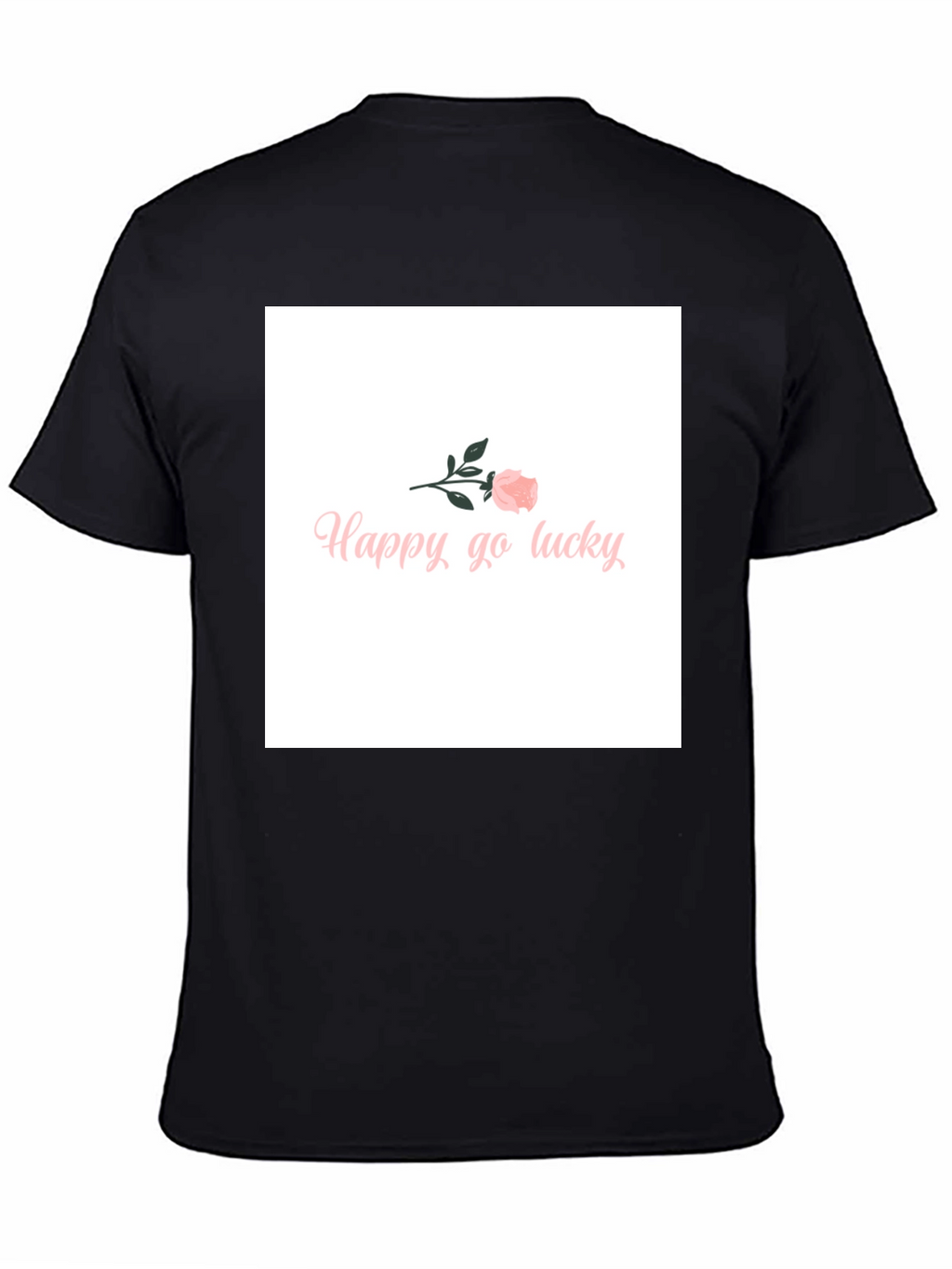 Happy-Go-Lucky Pink Rose Graphic T-Shirt