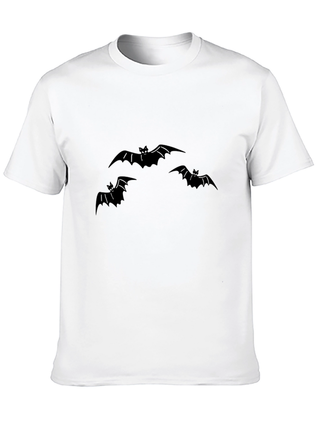 Mens Black Bat Graphic Tee - Halloween Style