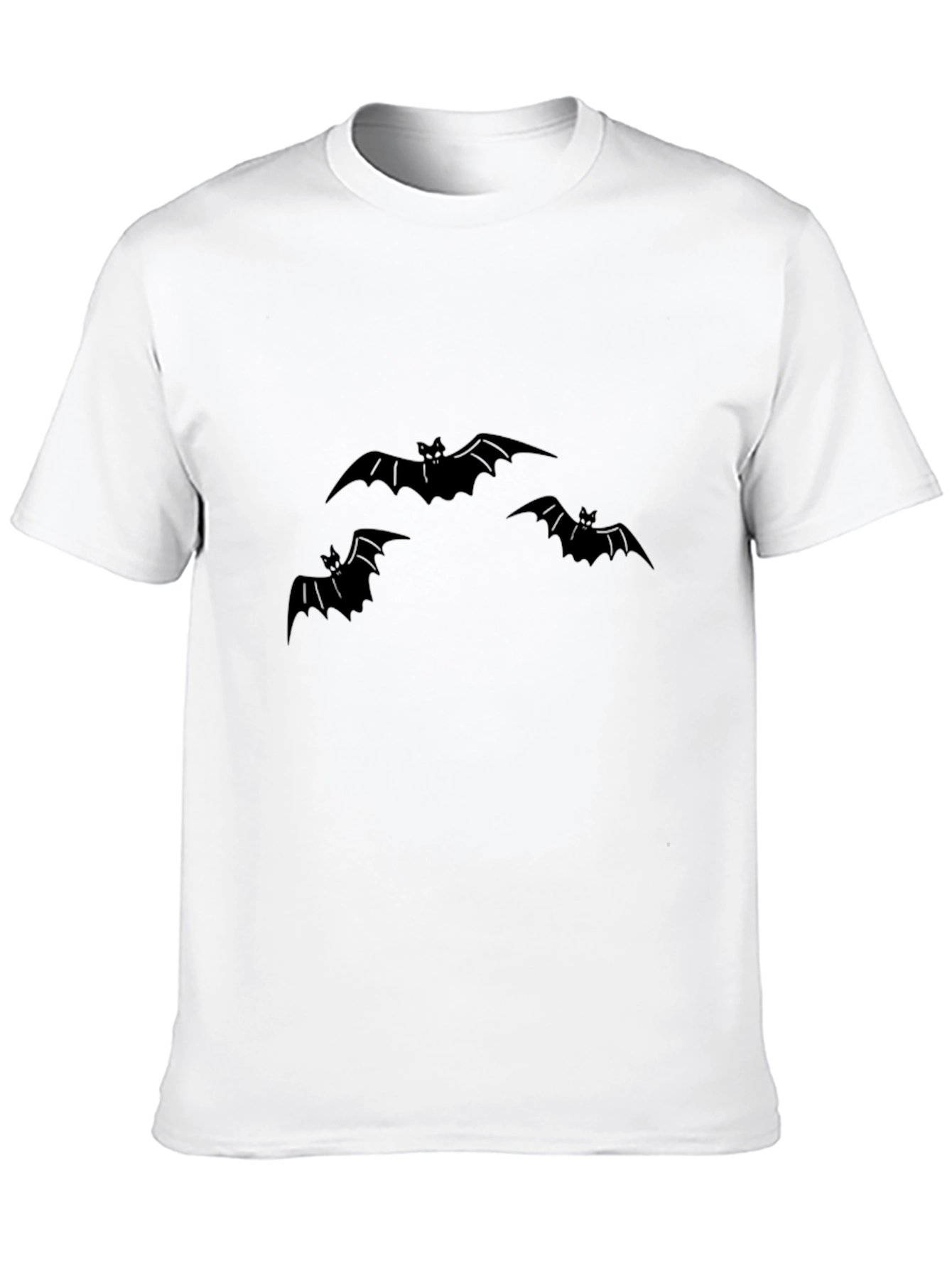 Mens Black Bat Graphic Tee - Halloween Style