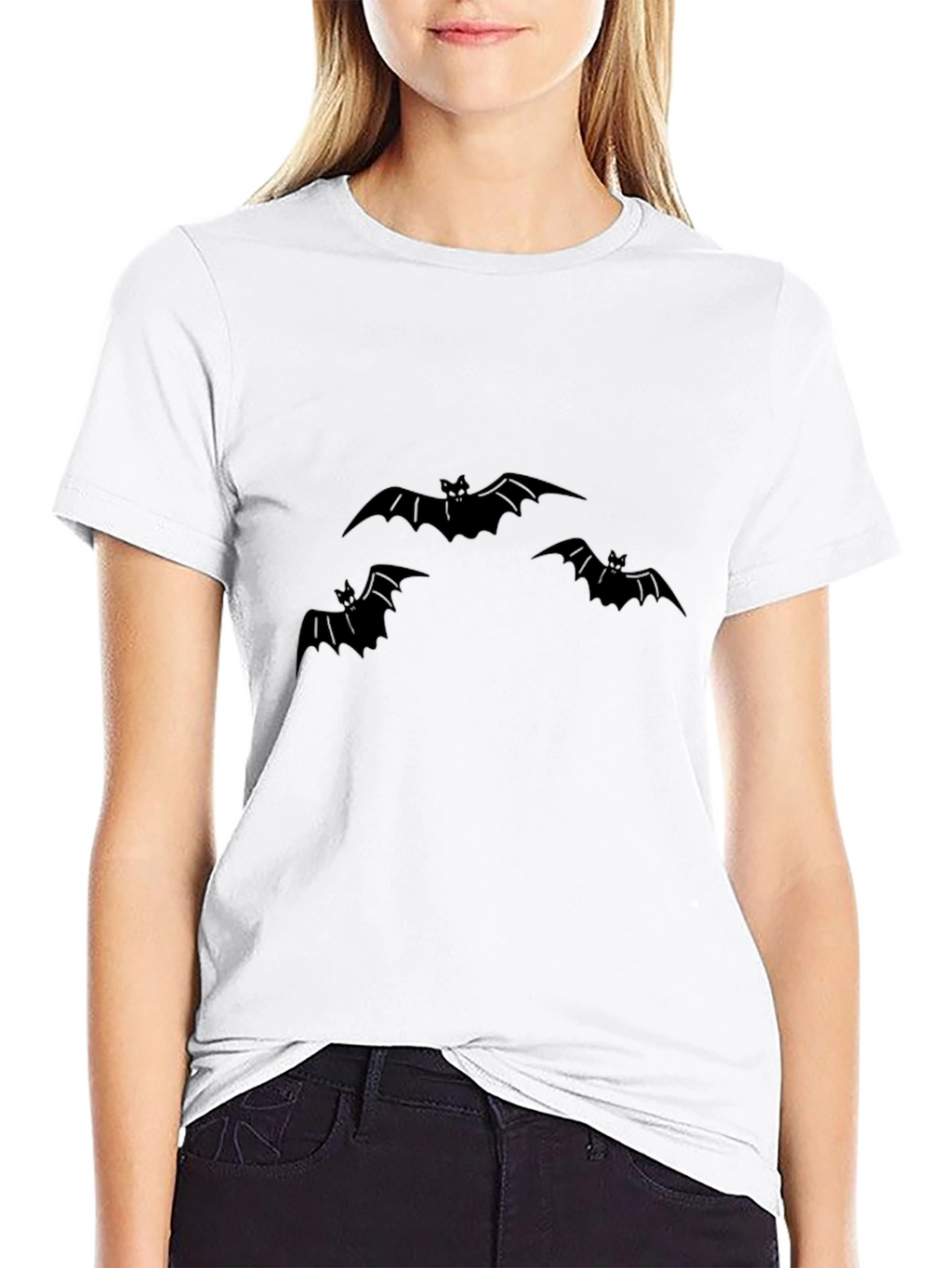 Mens Black Bat Graphic Tee - Halloween Style