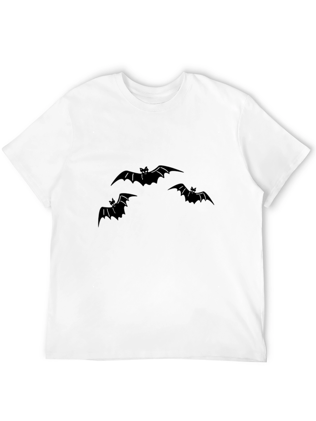 Mens Black Bat Graphic Tee - Halloween Style