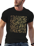 Gold Dot Pattern Black T-Shirt