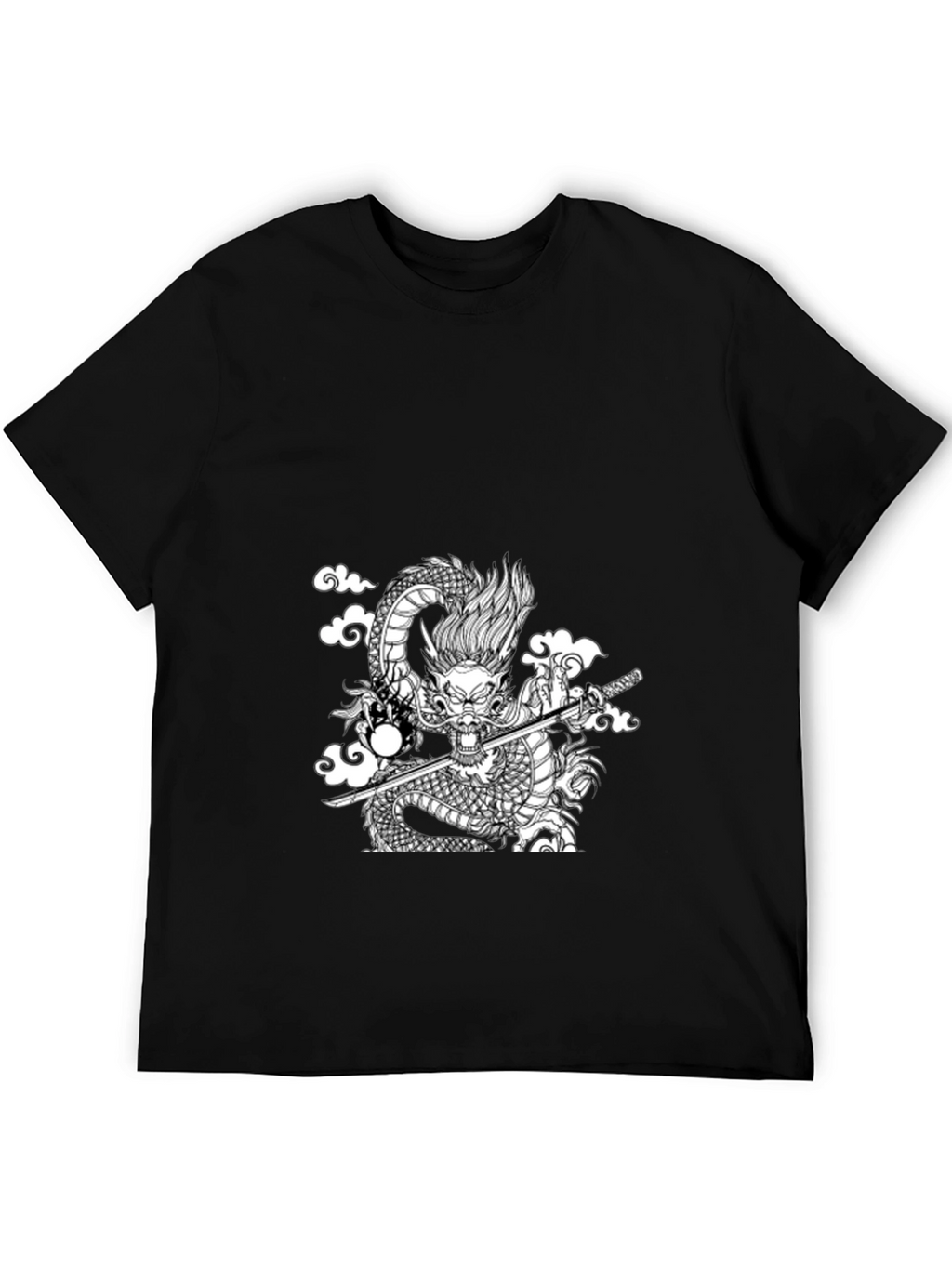 Black Dragon Graphic Tee - Samurai Style