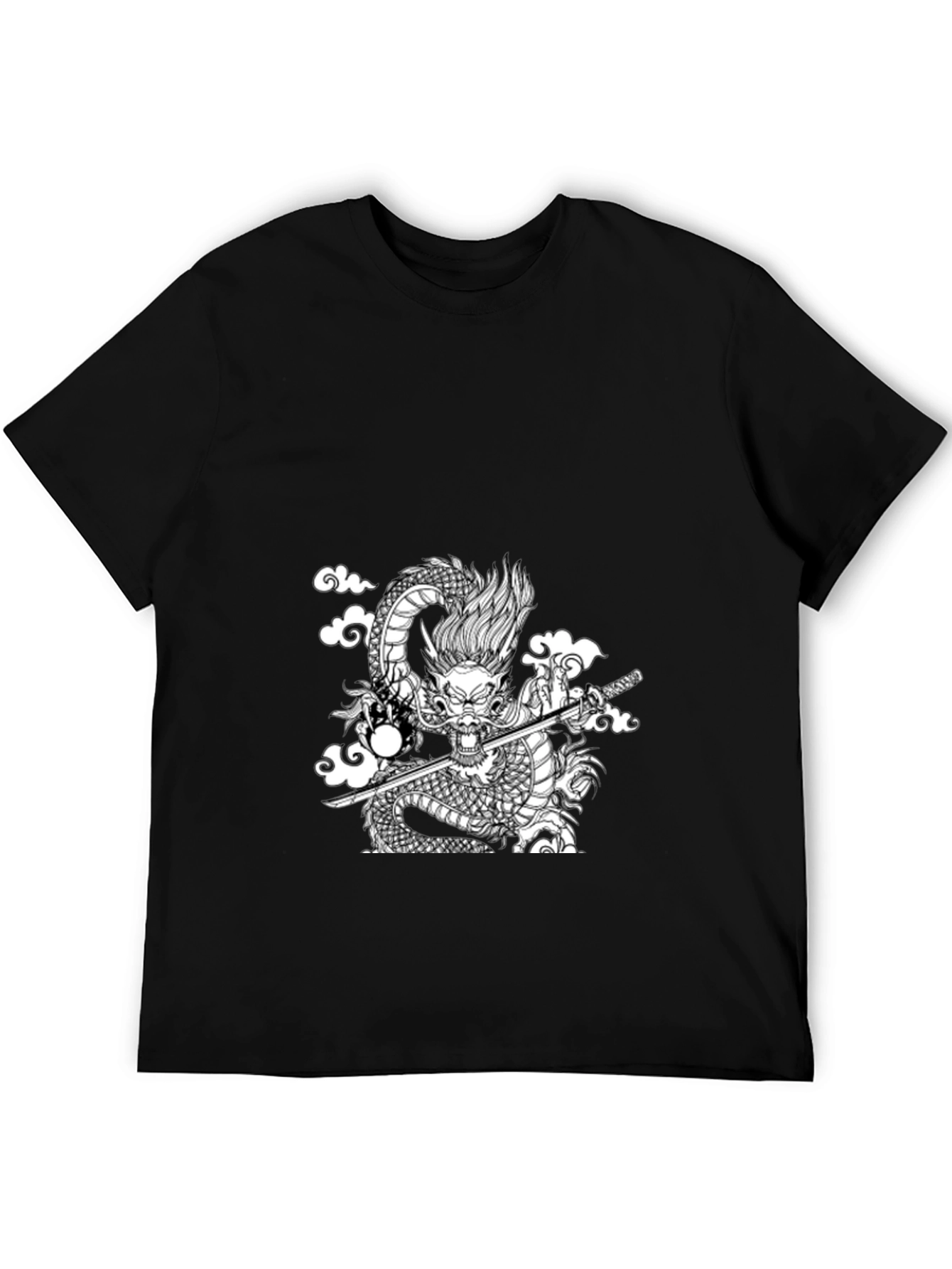 Black Dragon Graphic Tee - Samurai Style