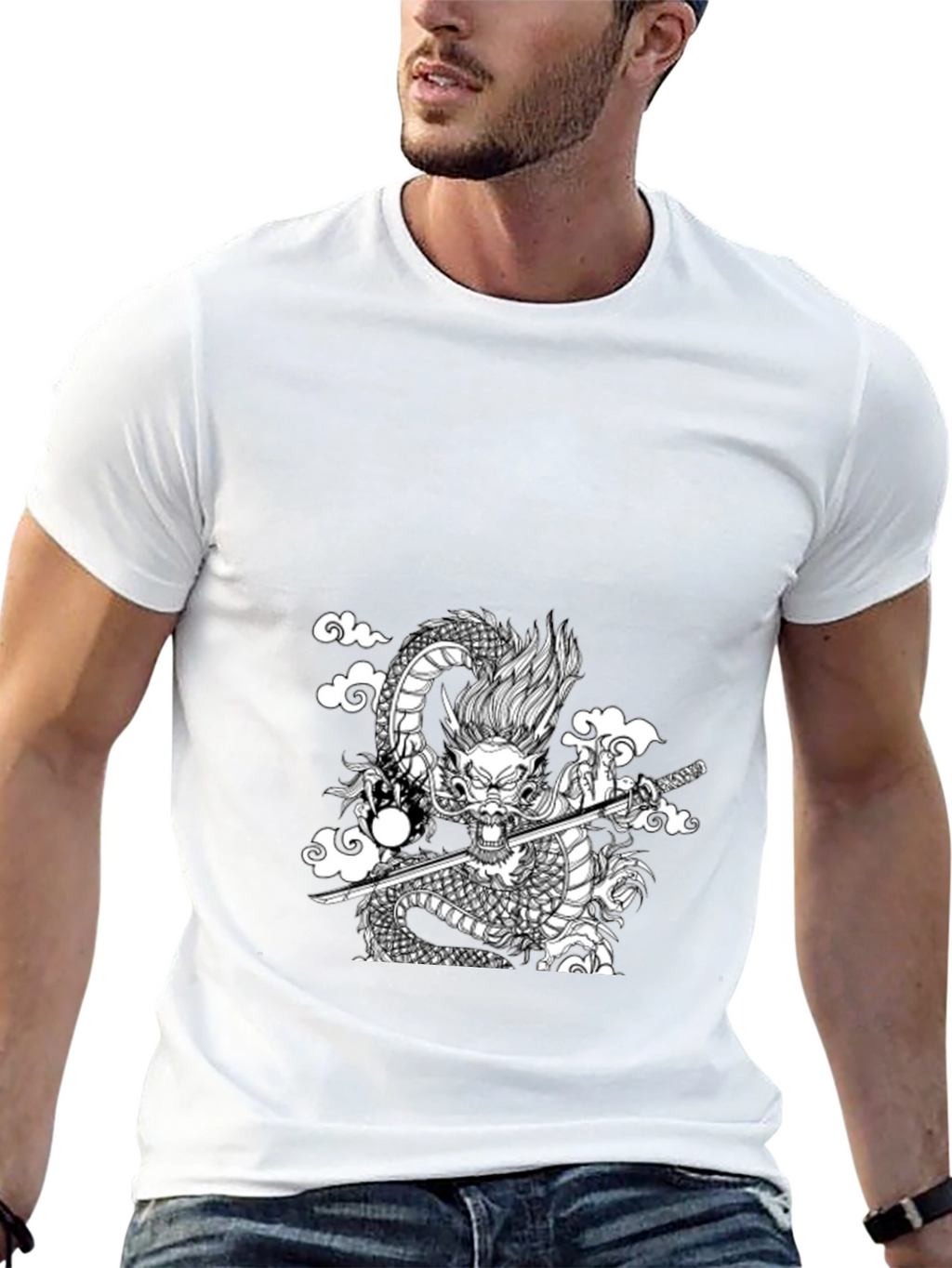Black Dragon Graphic Tee - Samurai Style