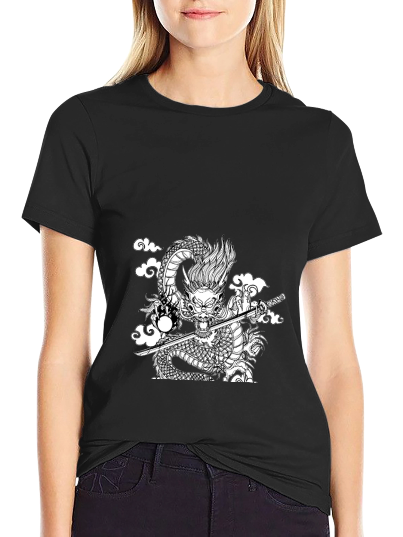 Black Dragon Graphic Tee - Samurai Style