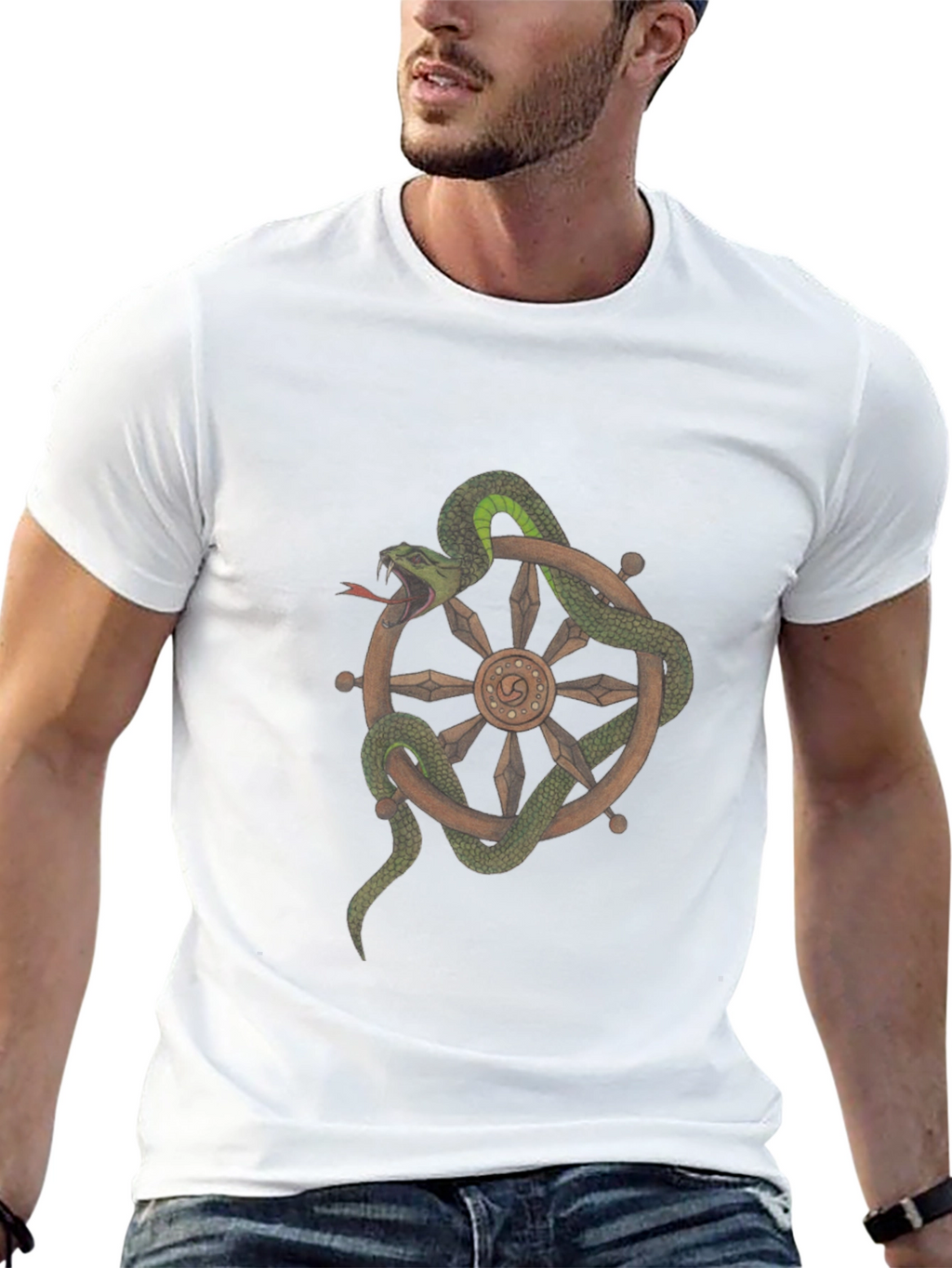 Snake Around Wheel Graphic T-Shirt