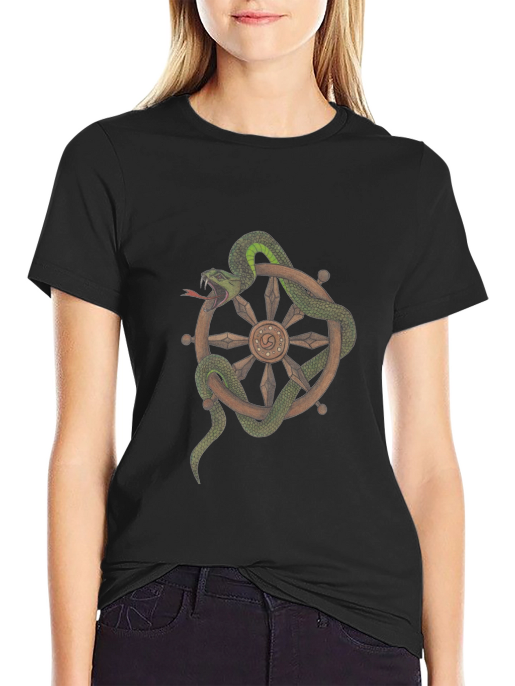 Snake Around Wheel Graphic T-Shirt