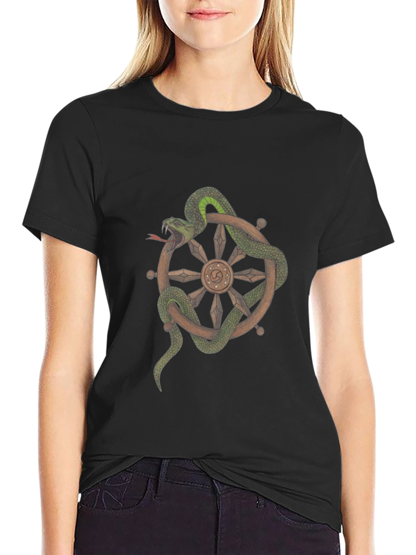 Snake Around Wheel Graphic T-Shirt