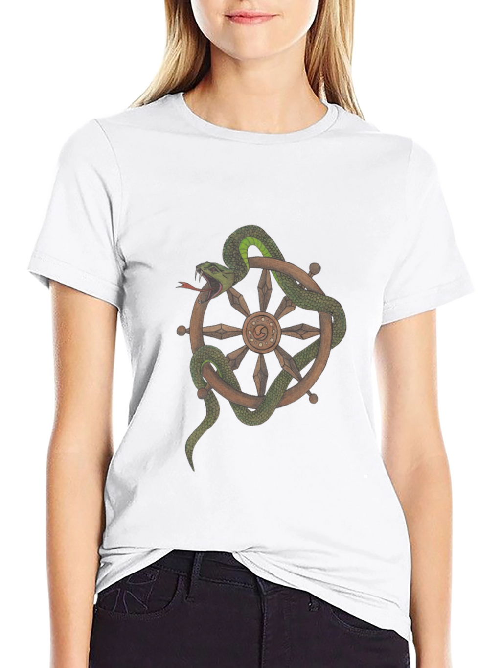 Snake Around Wheel Graphic T-Shirt
