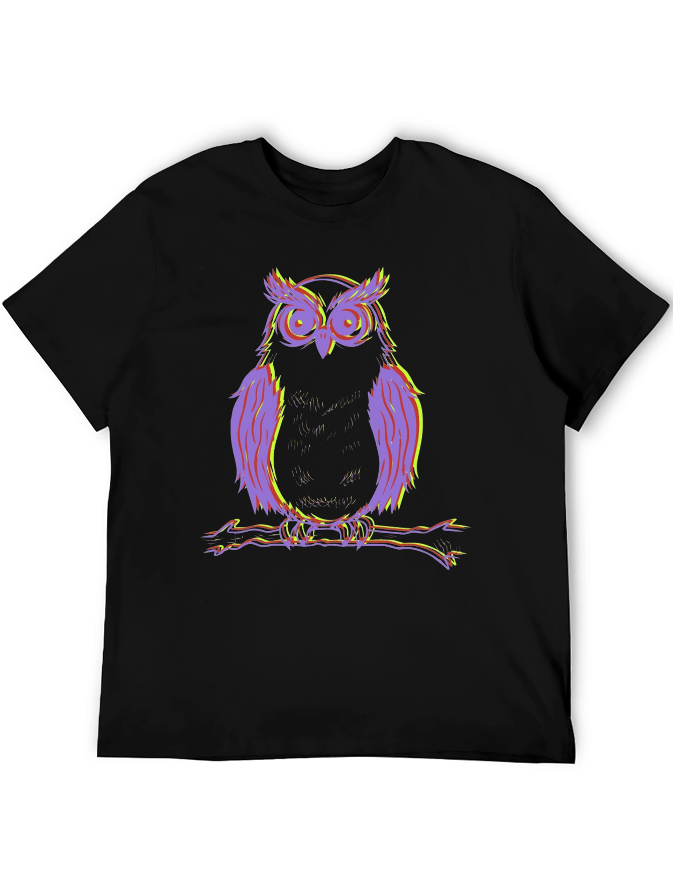 Psychedelic Owl Graphic Tee - Cool Mens Shirt