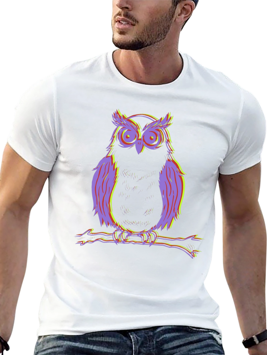 Psychedelic Owl Graphic Tee - Cool Mens Shirt