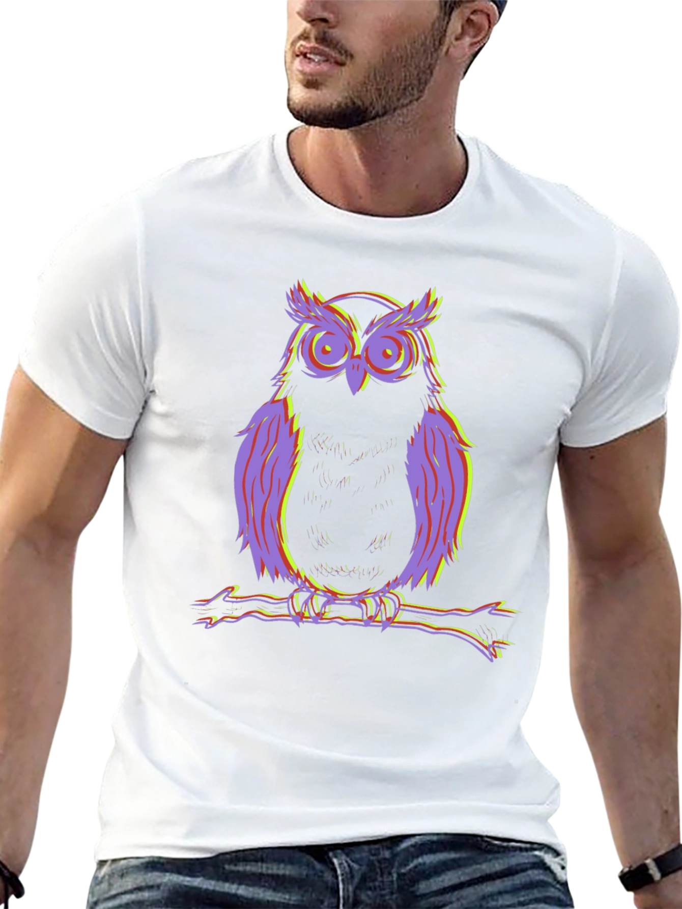 Psychedelic Owl Graphic Tee - Cool Mens Shirt