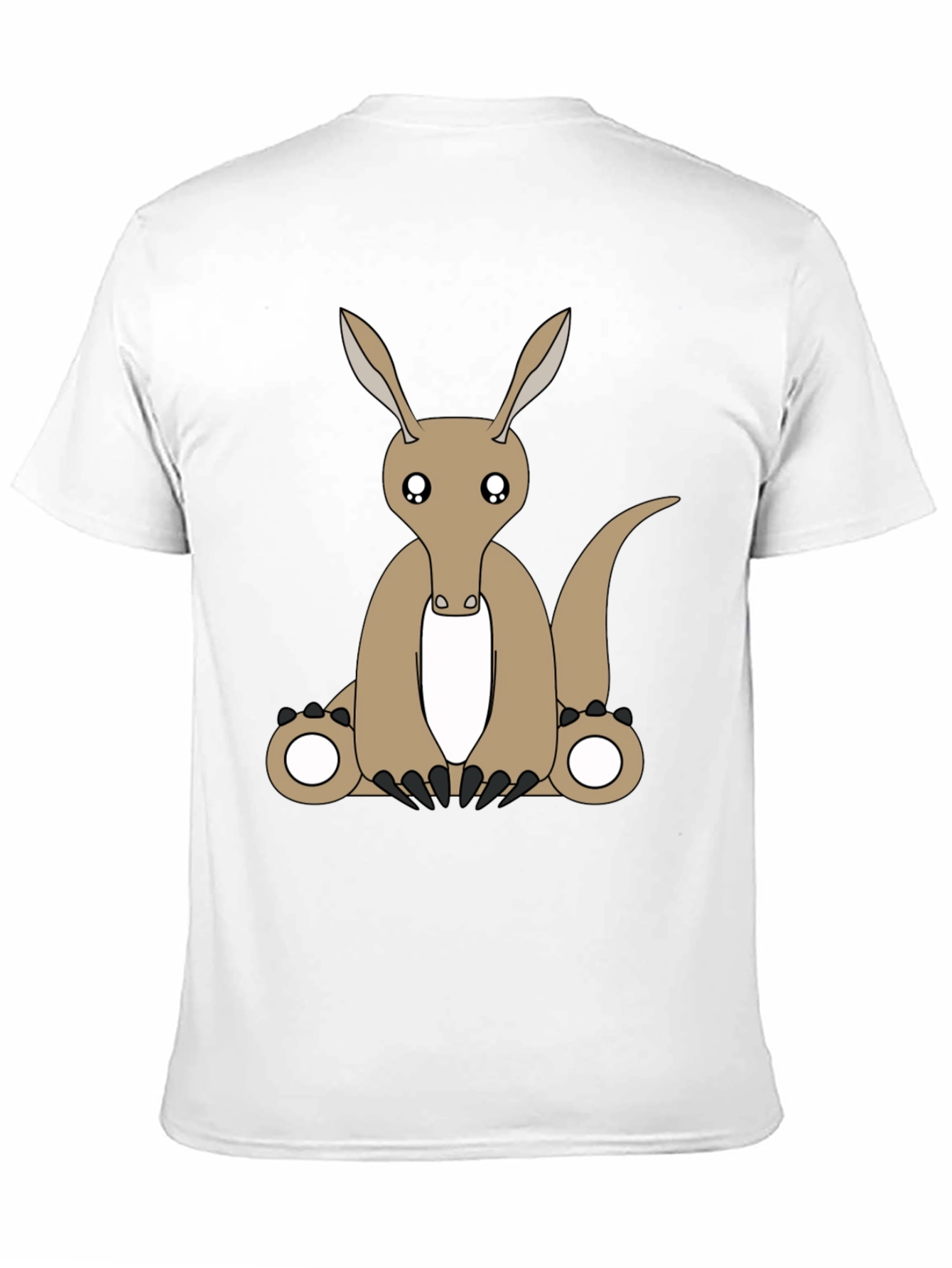 Cartoon Aardvark Black T-Shirt