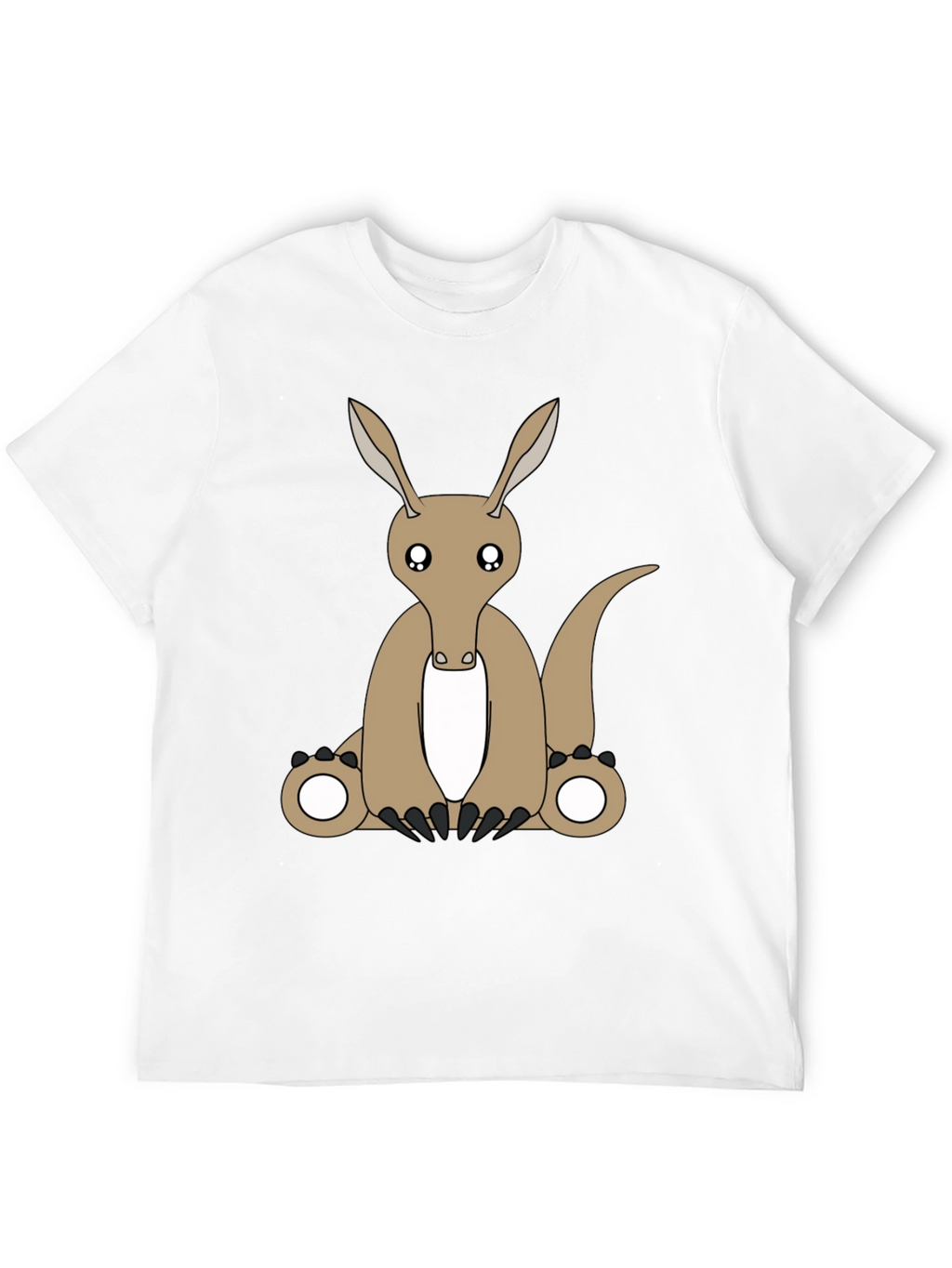 Cartoon Aardvark Black T-Shirt