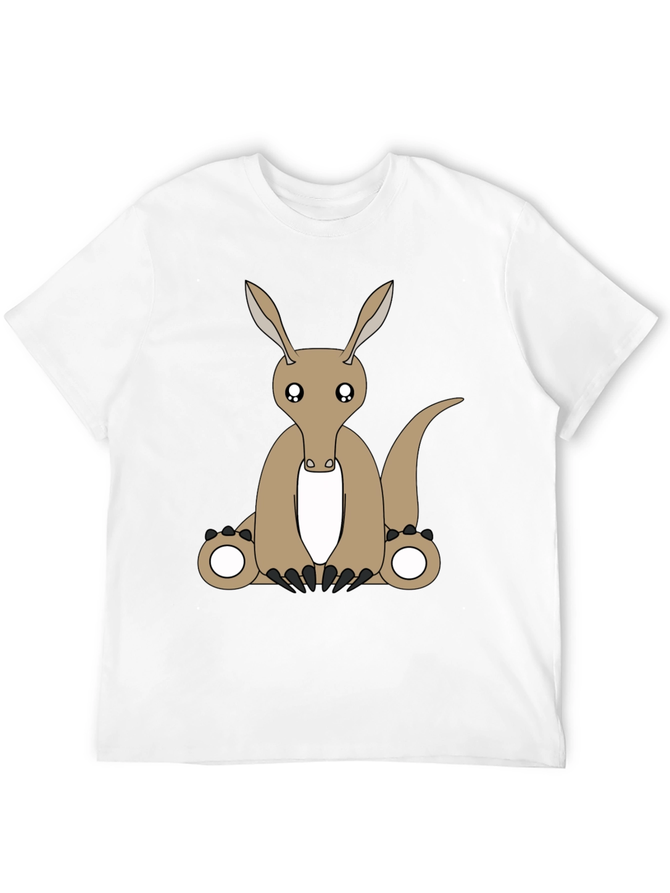 Cartoon Aardvark Black T-Shirt