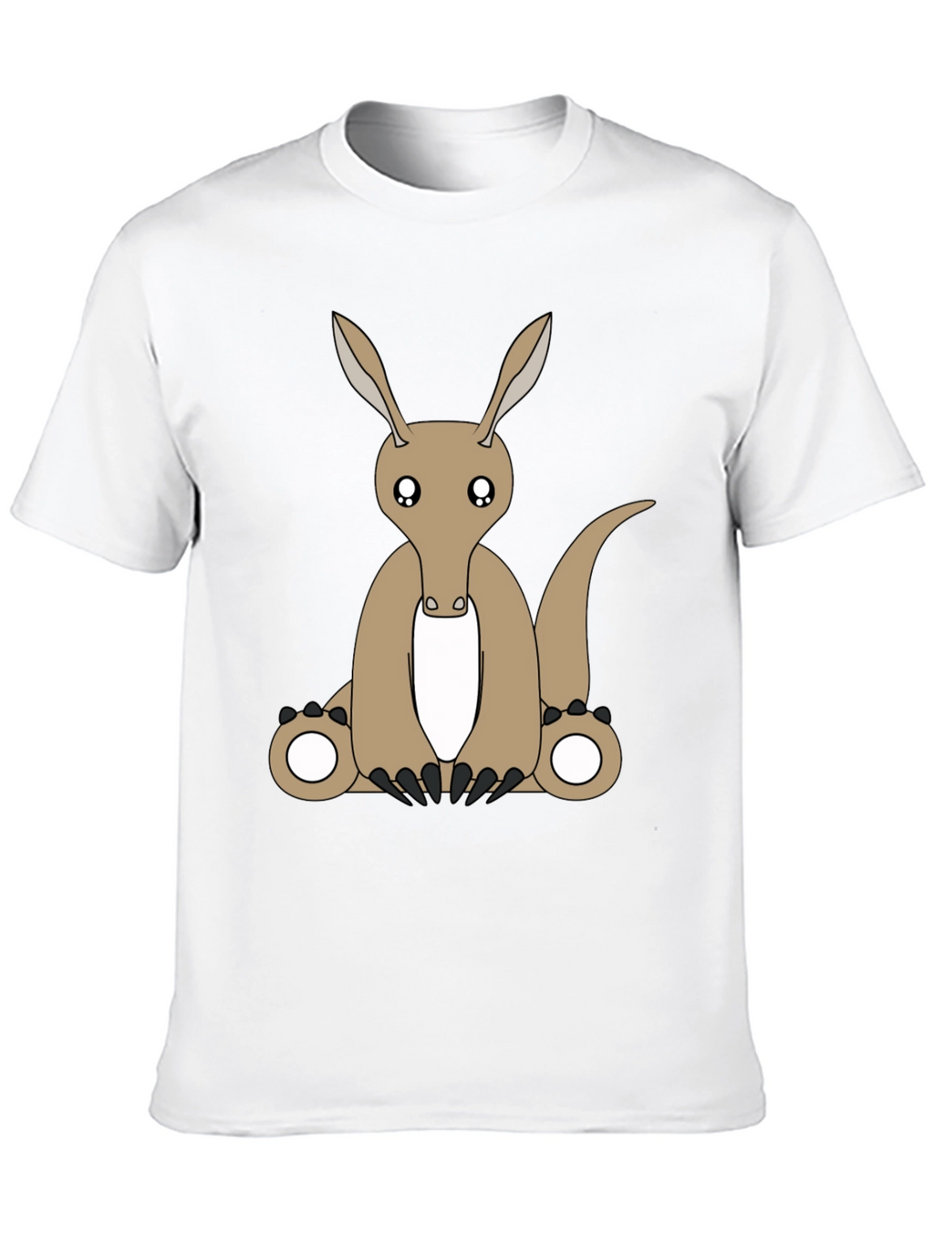 Cartoon Aardvark Black T-Shirt