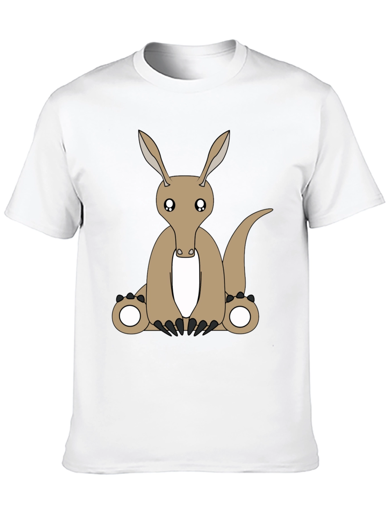 Cartoon Aardvark Black T-Shirt