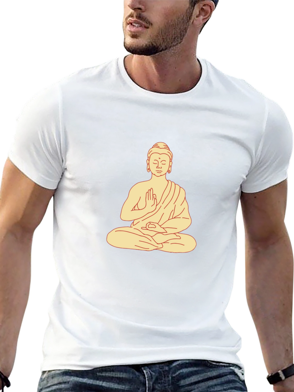 Buddha Graphic Print Black T-Shirt