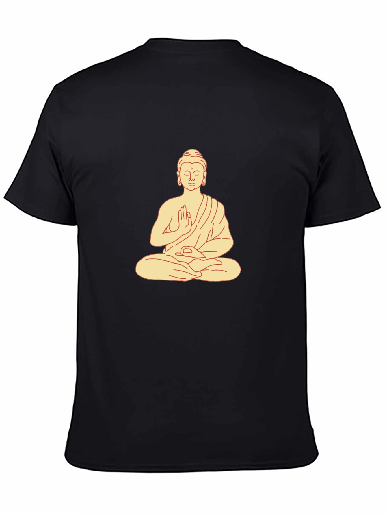 Buddha Graphic Print Black T-Shirt