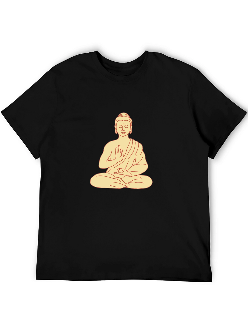 Buddha Graphic Print Black T-Shirt