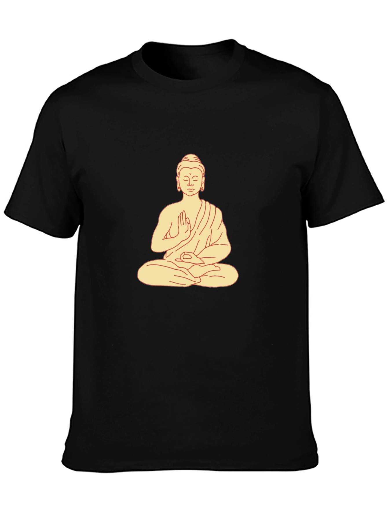 Buddha Graphic Print Black T-Shirt