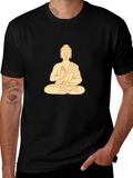 Buddha Graphic Print Black T-Shirt