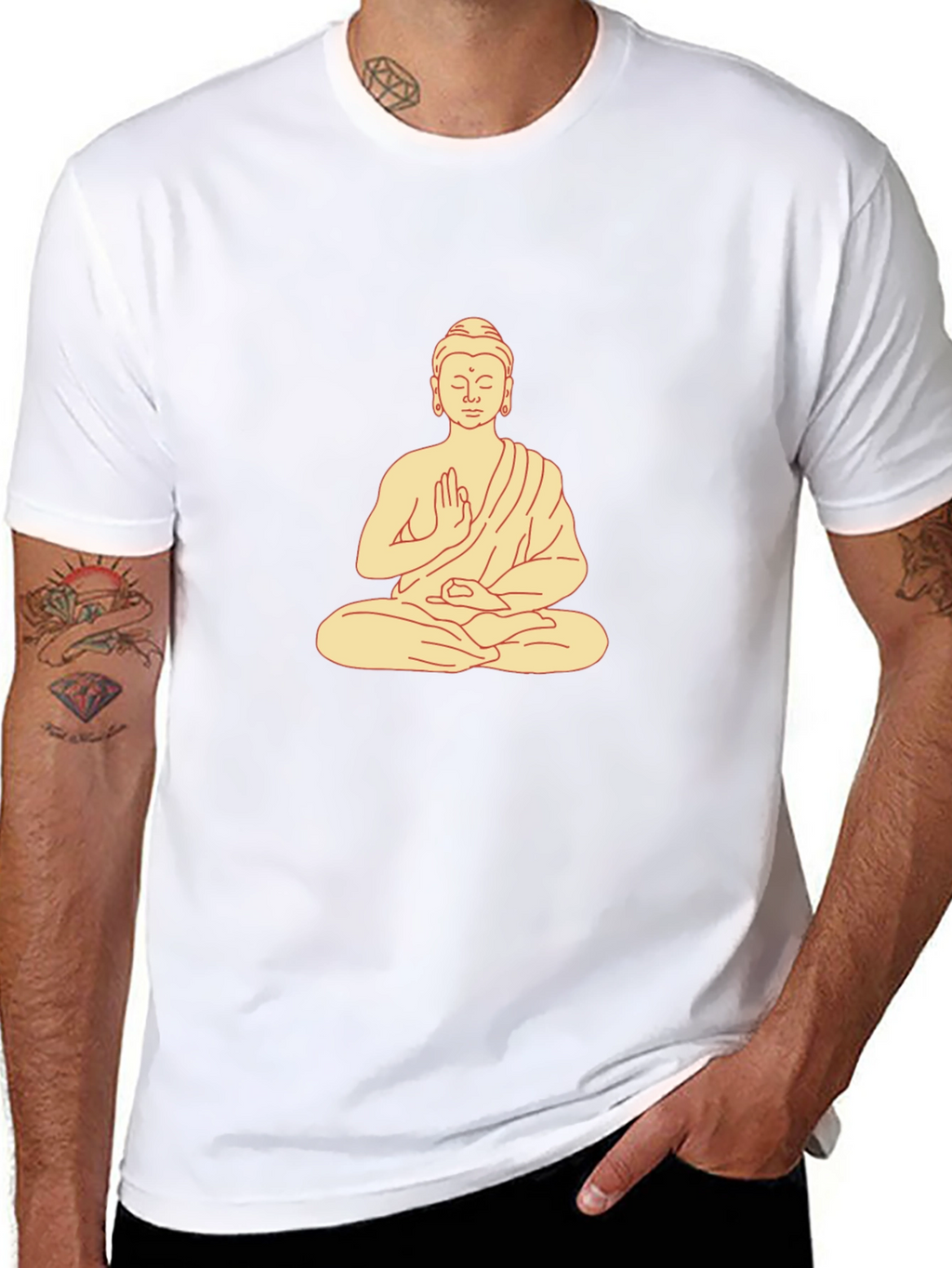 Buddha Graphic Print Black T-Shirt