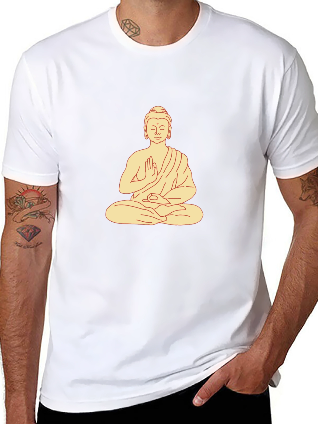 Buddha Graphic Print Black T-Shirt