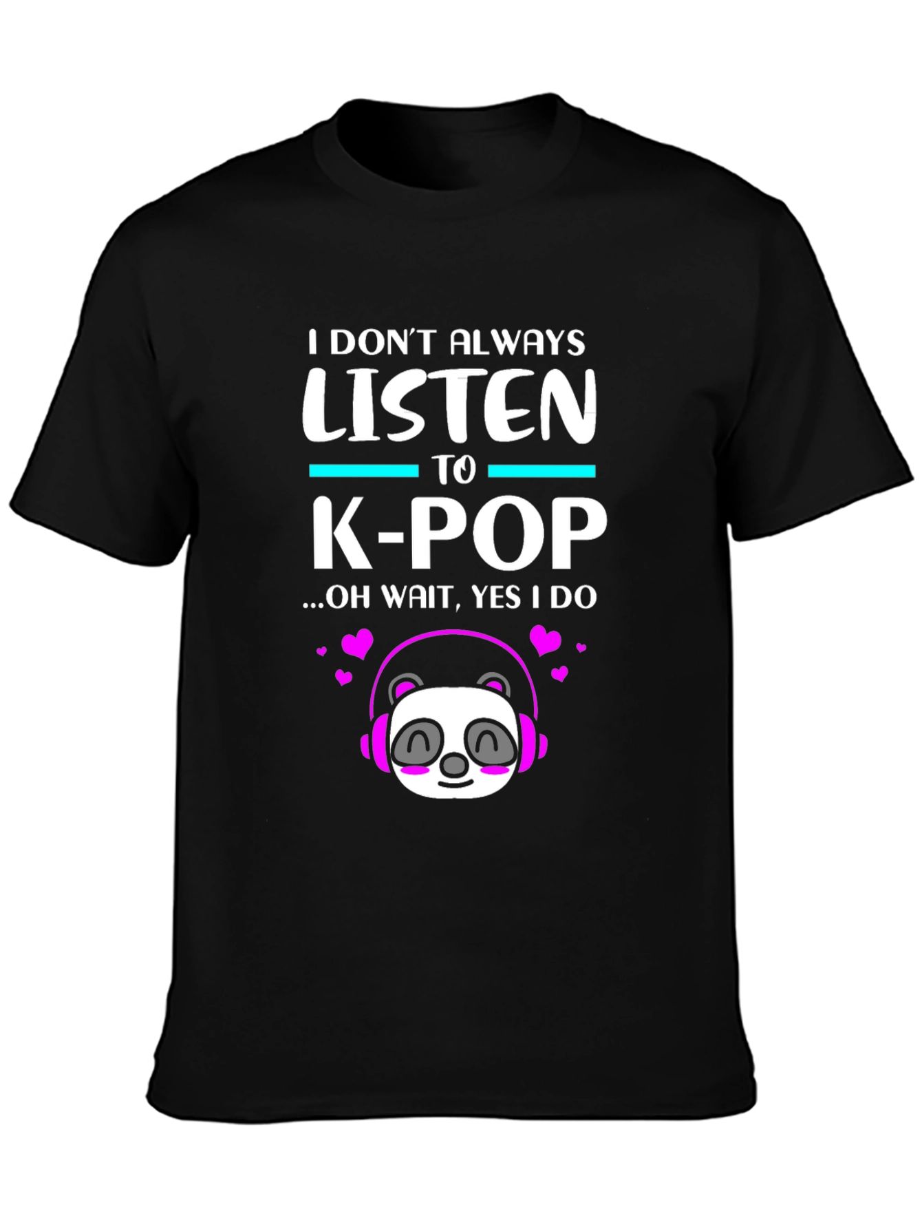 K-Pop Panda Graphic Tee - Music Lover T-Shirt