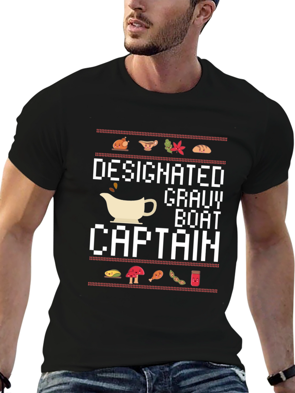 Designated Gravy Boat Captain Black T-Shirt