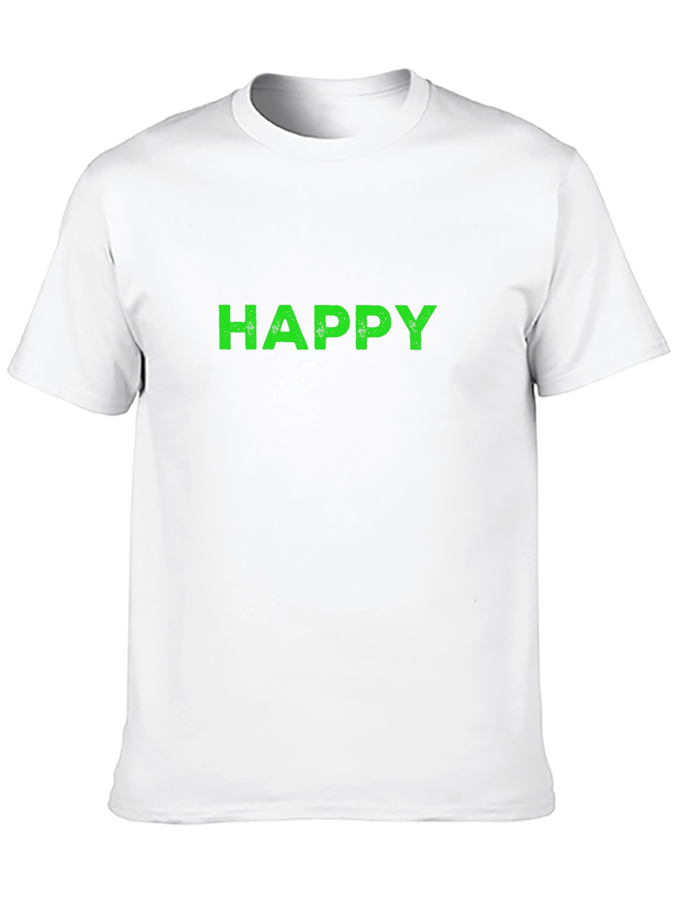 Mens Black T-Shirt with HAPPY Print