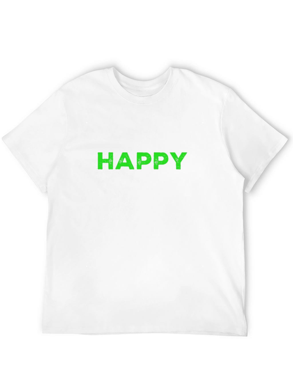 Mens Black T-Shirt with HAPPY Print